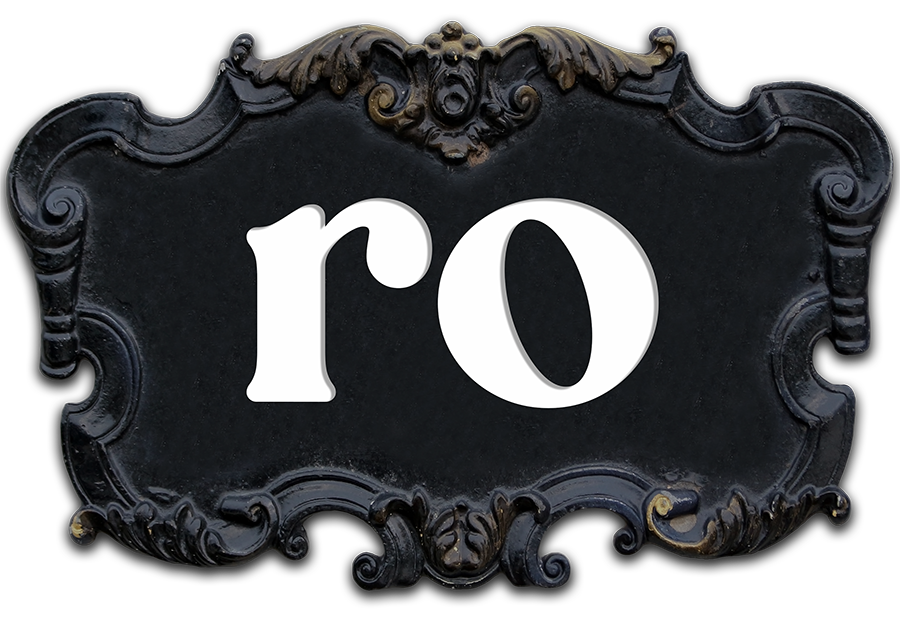 Ro logo, link home.