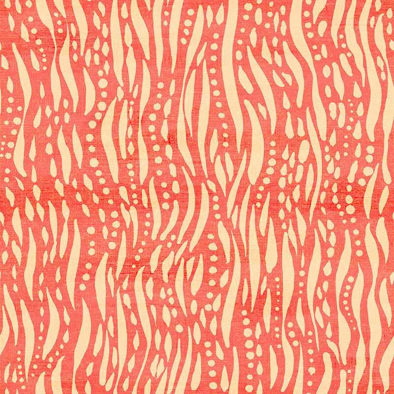 Illustration of abstract seaweed in peach and cream