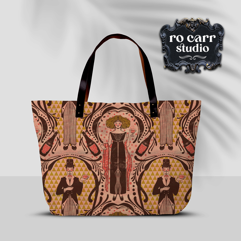 Belle Epoch Pink Bubbly design on a tote bag
