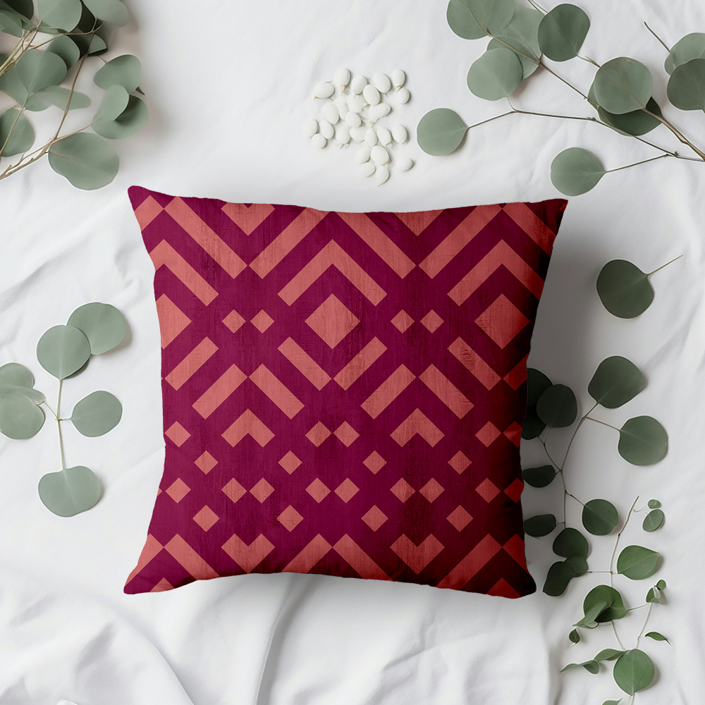 Mockup of a throw pillow made with the Zig Zag Trellis fabric.