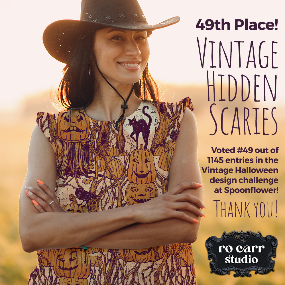 49th Place! Vintage Hidden Scaries placed #49 out of 1145 entries in Spoonflower's Vintage Halloween design challenge!