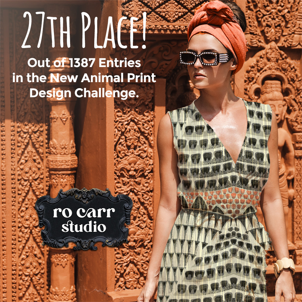 Royal Order of Armadillo design was voted 27th out of 1387 entries in Spoonflower's New Animal Print design challenge.