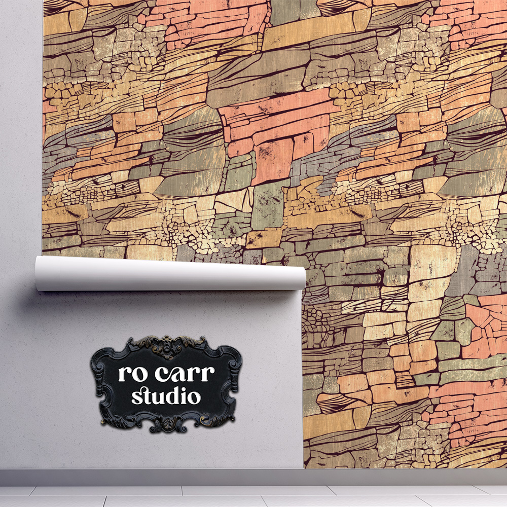 Wallpaper mockup featuring the pattern.