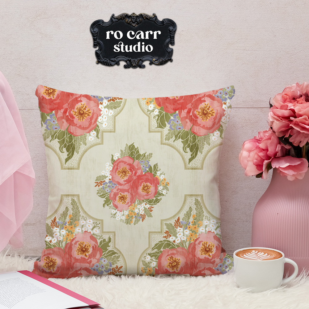 Granny Flair pattern as a throw pillow.