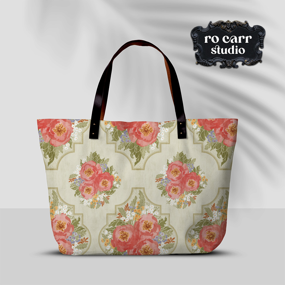 Granny Flair pattern as a tote bag.