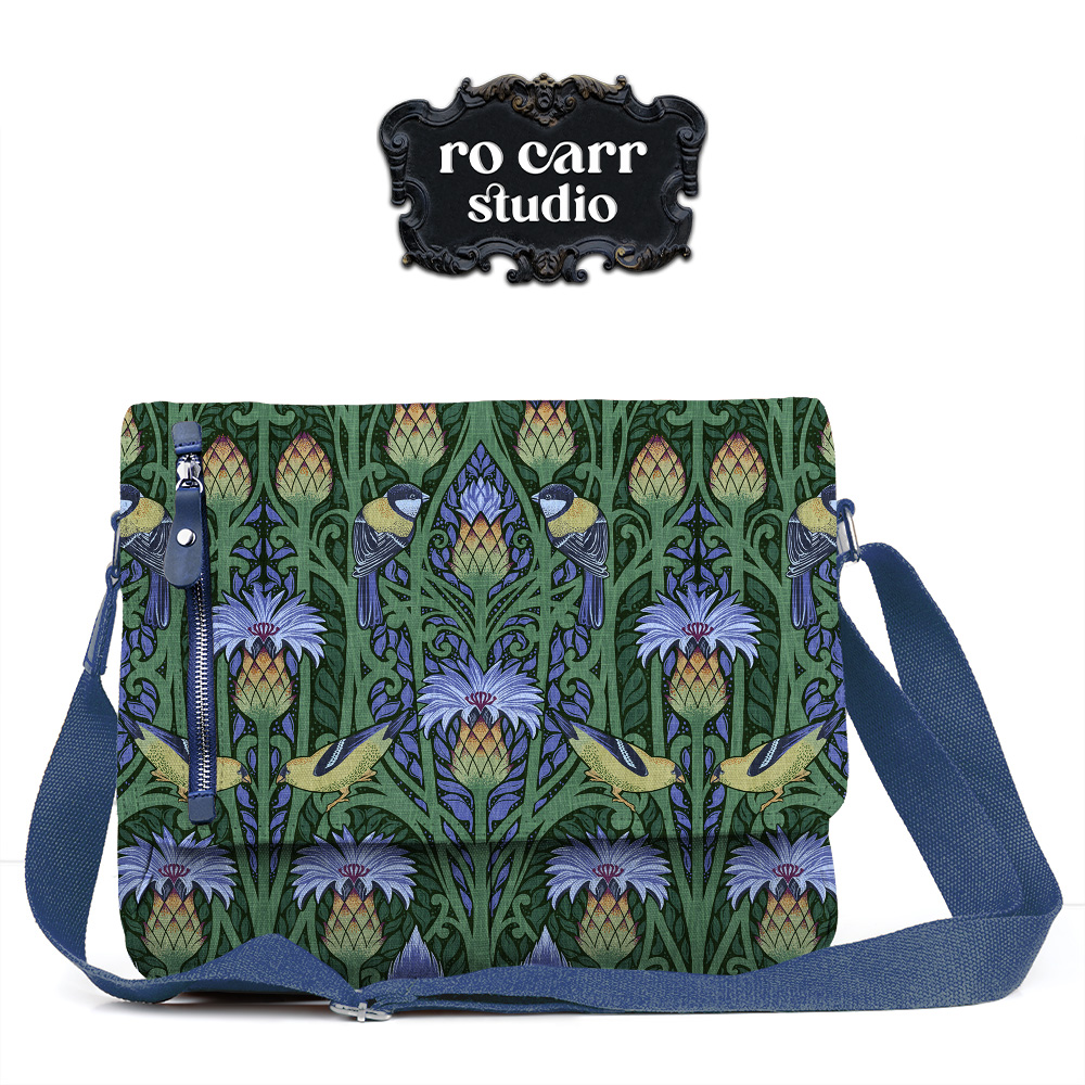 Mock up of a cross body bag on a white background.