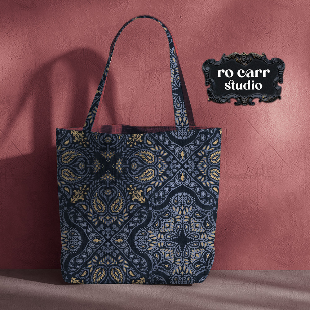 Tote bag featuring the Retro Country Bandana pattern.